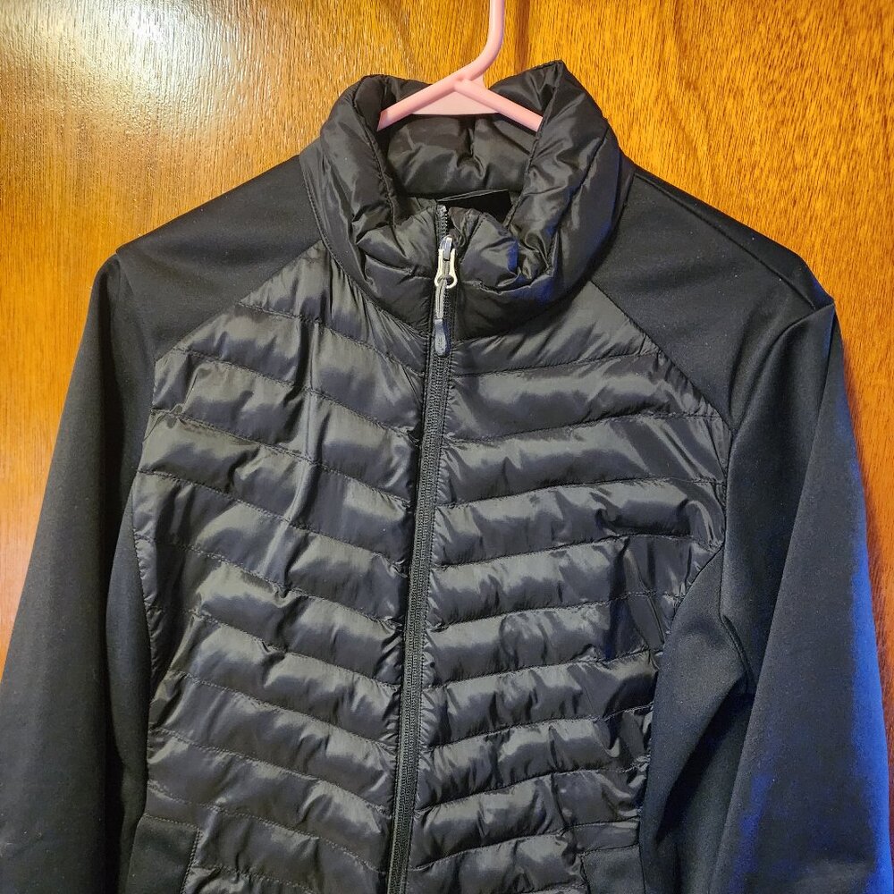 Women's Large 32 Degrees Heat Black Chevron Full Zip Insulated Jacket